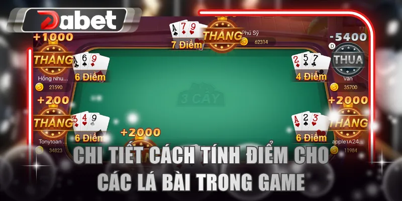 Chi tiết cách tính điểm cho các lá bài trong game